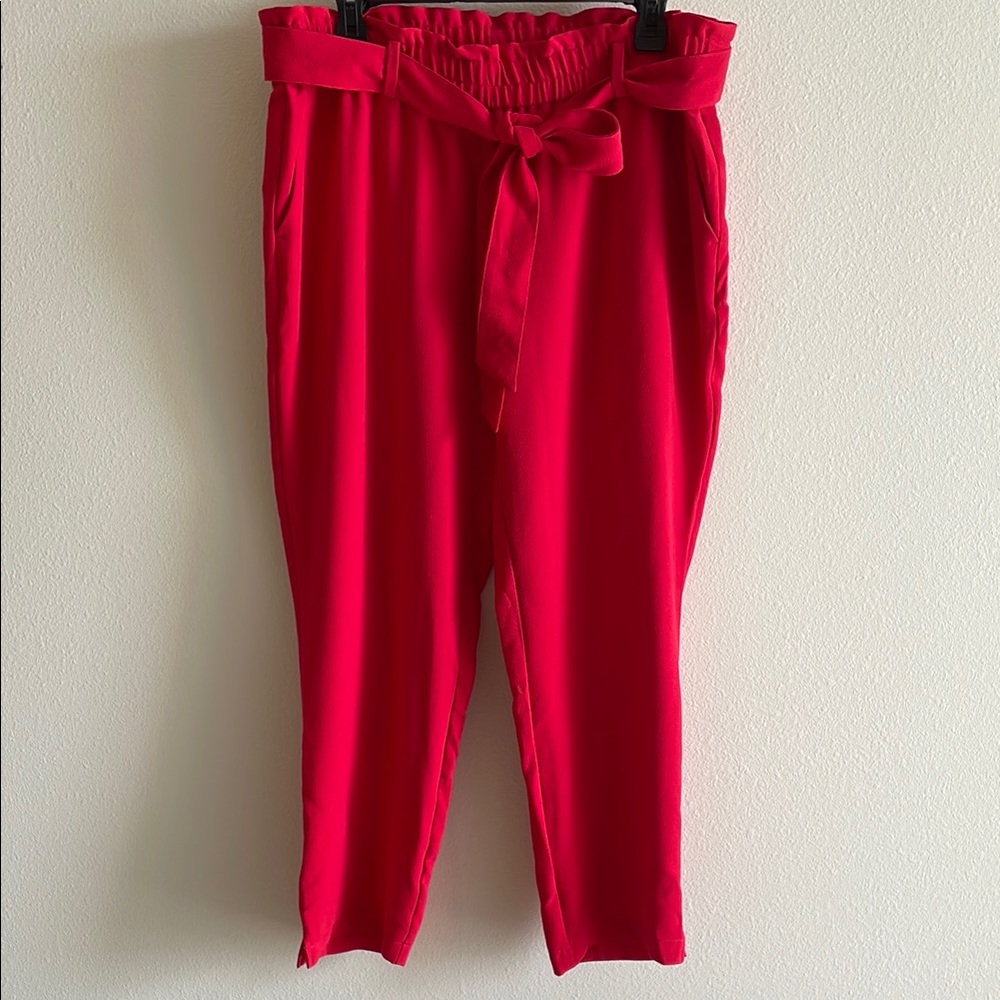 LOFT Vibrant Red Cropped Pants